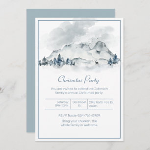 Invitación Fiesta de Navidades de Mountain Winter Scene