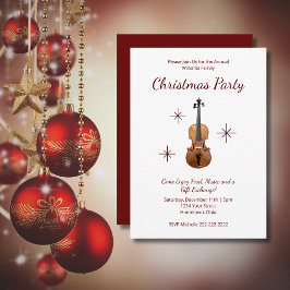 Invitación Fiesta de Navidades de música clásica de violín mu