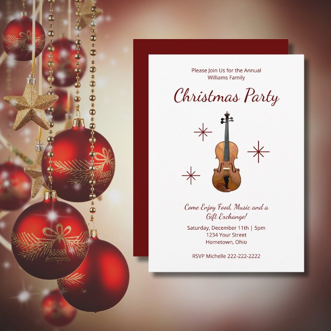 Invitación Fiesta de Navidades de música clásica de violín mu (Subido por el creador)