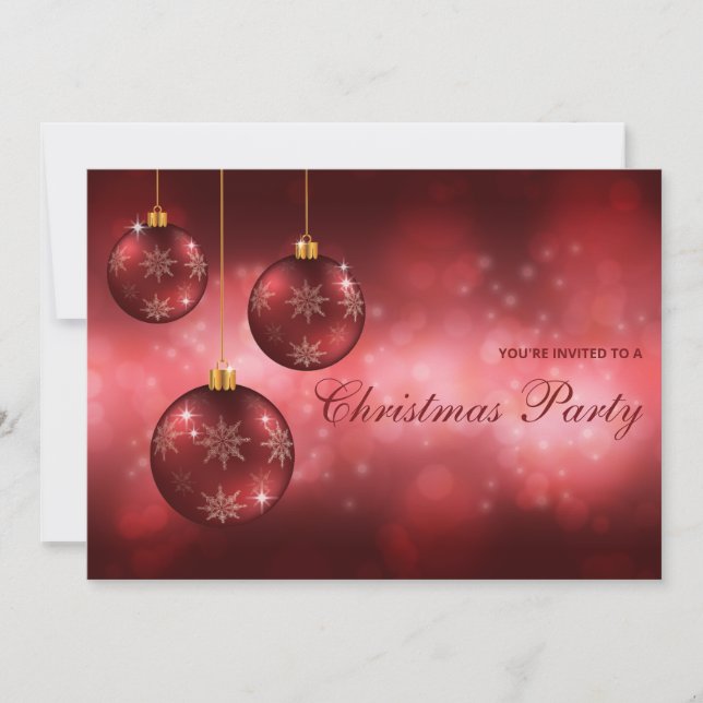 Invitación Fiesta de Navidades de Navidades de festividades r (Anverso)