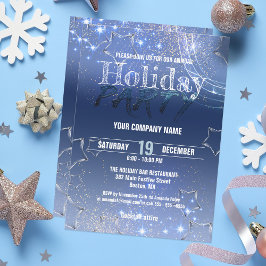 Invitación Fiesta de Navidades de negocios Blue Winter Wonder
