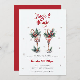 Invitación Fiesta de Navidades de Nieve de jingle Mingle Cock