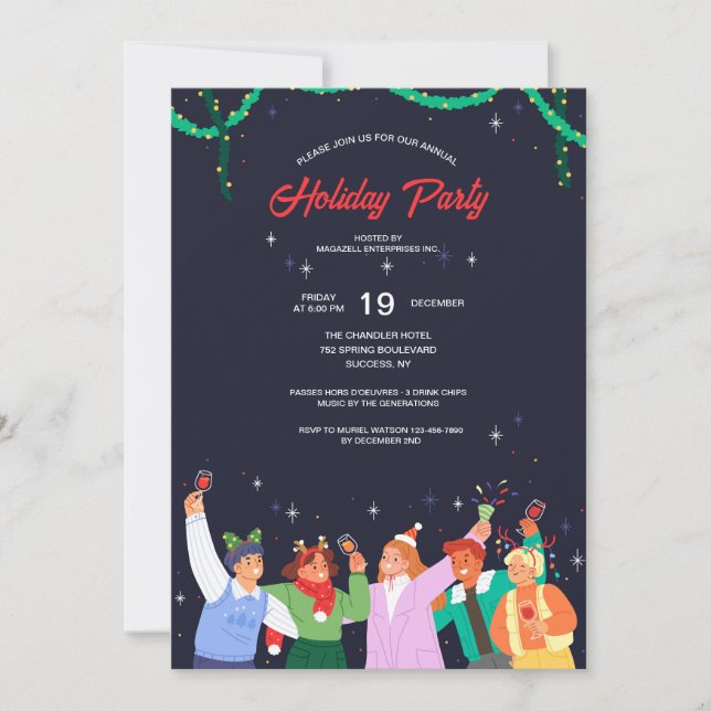 Invitación Fiesta de Navidades de Office (Anverso)