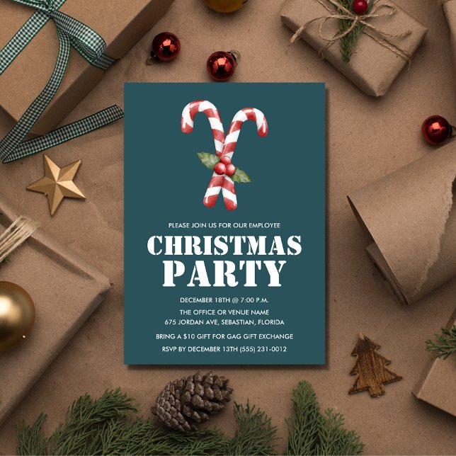 Invitación Fiesta de Navidades de oficina de empleado (Employee Office Christmas Party Invitation)