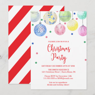 Invitación Fiesta de Navidades de Ornament de vacaciones