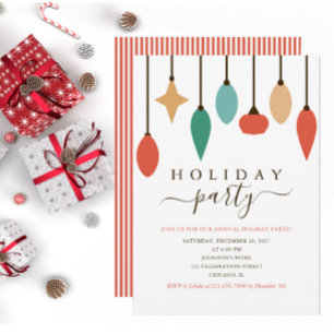 Invitación Fiesta de Navidades de Ornamentos colgantes