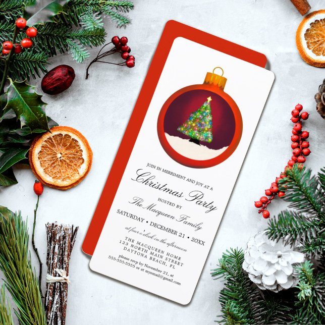 Invitación Fiesta de Navidades de ornamentos de árboles de lu (Subido por el creador)