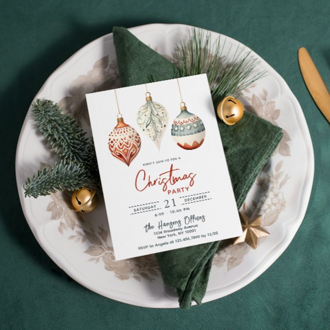 Invitación Fiesta de Navidades de ornamentos de estilo nórdic (Subido por el creador)