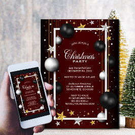 Invitación Fiesta de Navidades de Ornamentos de la Navidad en