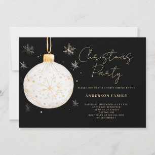 Invitación Fiesta de Navidades de ornamentos de la pelota de 