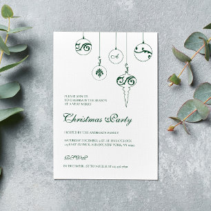 Invitación Fiesta de Navidades de ornamentos en baudible de m