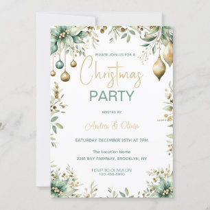 Invitación Fiesta de Navidades de ornamentos festivos