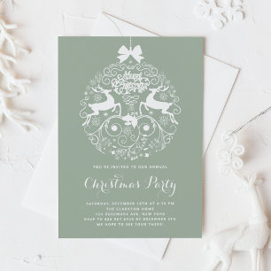 Invitación Fiesta de Navidades de Ornamentos Ornatos de Sage 