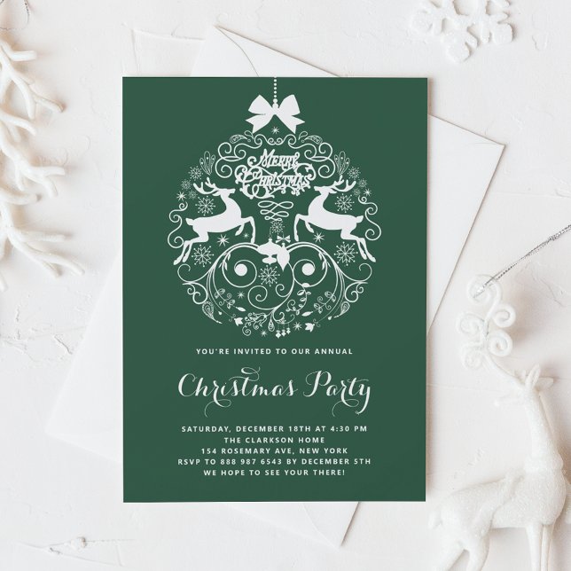 Invitación Fiesta de Navidades de Ornamentos Ornatos Verdes (Subido por el creador)