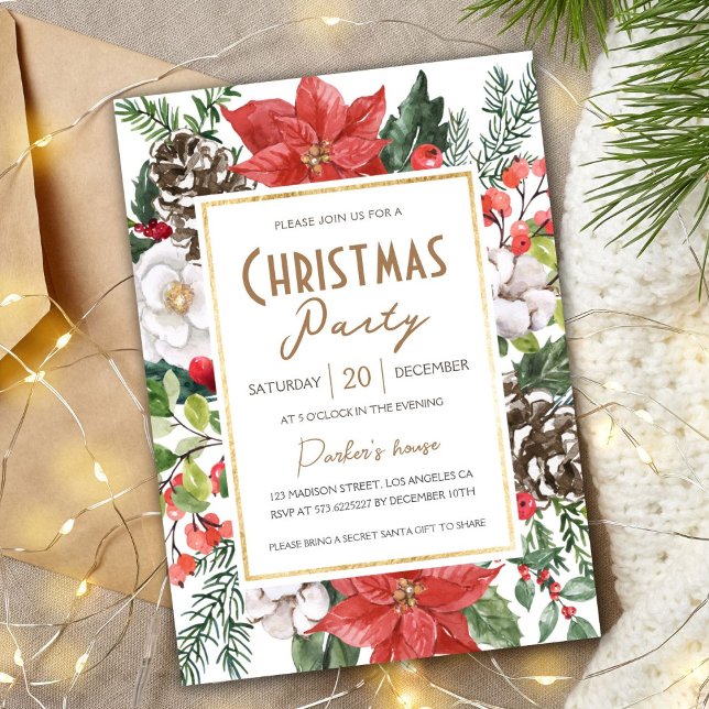 Invitación Fiesta de Navidades de oro geométrico moderno y el (Subido por el creador)