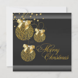 Invitación Fiesta de Navidades de oro negro