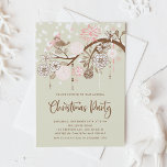 Invitación Fiesta de Navidades de pájaros y flores rosadas fe<br><div class="desc">Invite a los invitados a su evento con esta invitación a la fiesta de Navidades de personalizable. Cuenta con un paisaje de invierno festivo de un pájaro rosa encaramado en una rama florida. Personalice agregando sus detalles. Esta tierna invitación a los Navidades de aves está disponible en otros colores y...</div>