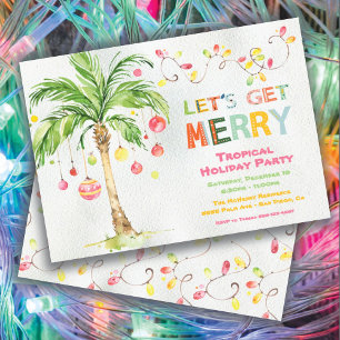 Invitación Fiesta de Navidades de palmeras tropicales
