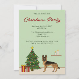 Invitación Fiesta De Navidades De Pastores Alemanes Negros Y