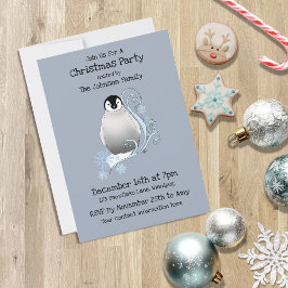 Invitación Fiesta de Navidades de Penguin