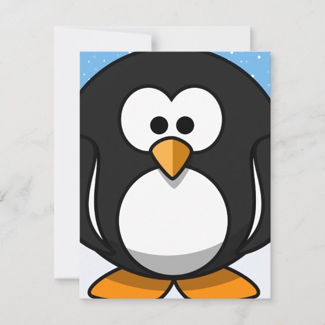 Invitación Fiesta de Navidades de Penguin (Anverso)