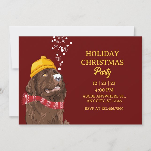 Invitación Fiesta de navidades de perro (Anverso)