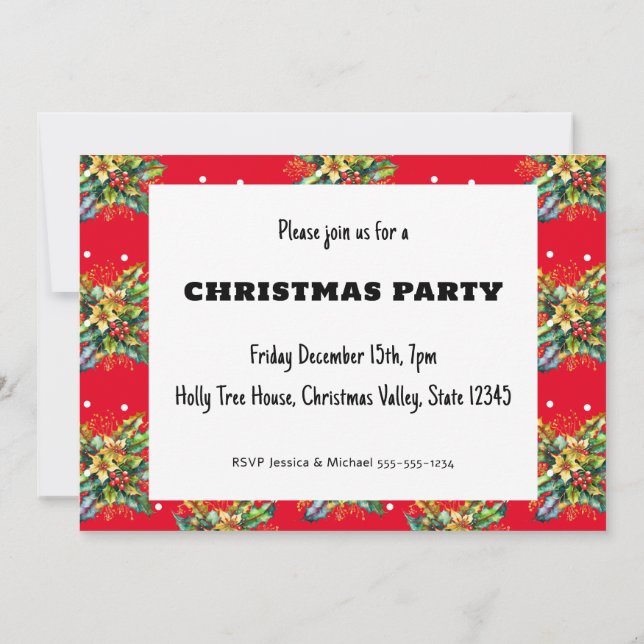 Invitación Fiesta de Navidades de Personalizados de la fiesta (Reverso)