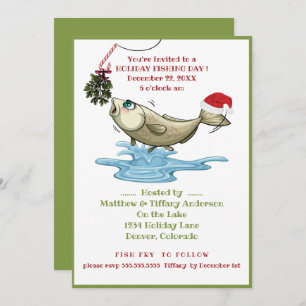 Invitación Fiesta de Navidades de pesca divertidos
