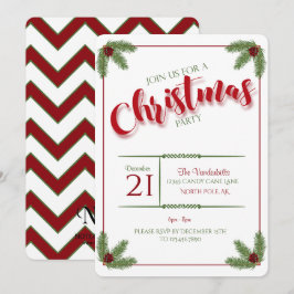 Invitación Fiesta de Navidades de Pine and Berries