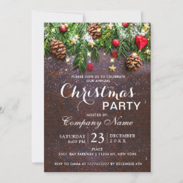 Invitación Fiesta de Navidades de Pine Cone Rustic Corporate