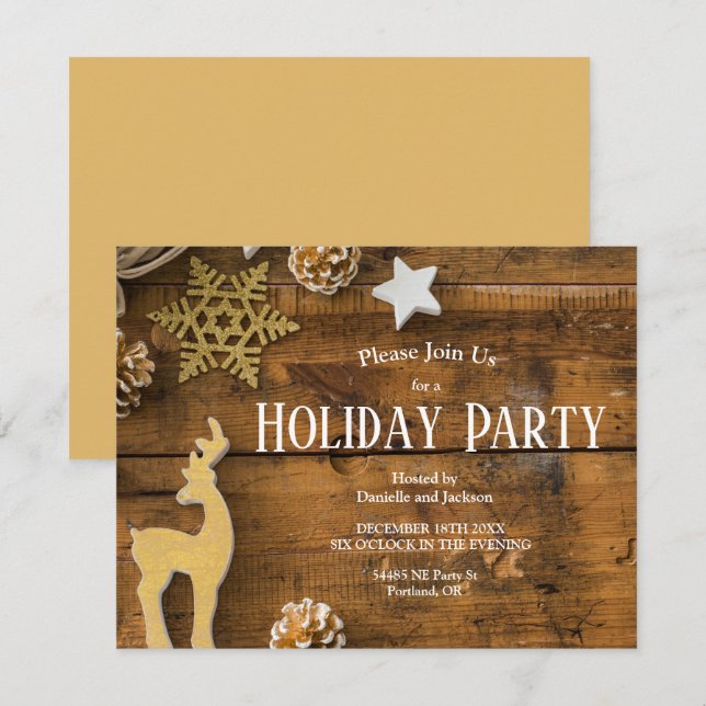 Invitación Fiesta de Navidades de Pinecones en el País de Mad (Anverso / Reverso)