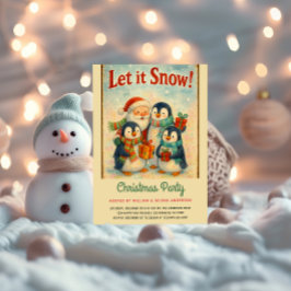 Invitación Fiesta de Navidades de pingüino cutáneo