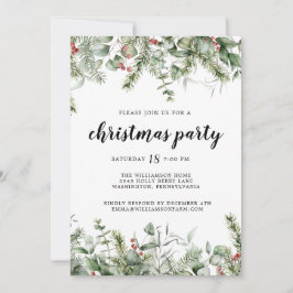 Invitación Fiesta de Navidades de Pino Rústico y Verdor de Be