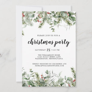 Invitación Fiesta de Navidades de Pino Rústico y Verdor de Be