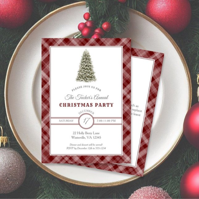 Invitación Fiesta de Navidades de plástico rojo oscuro (Subido por el creador)