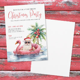 Invitación Fiesta de Navidades de playa tropical