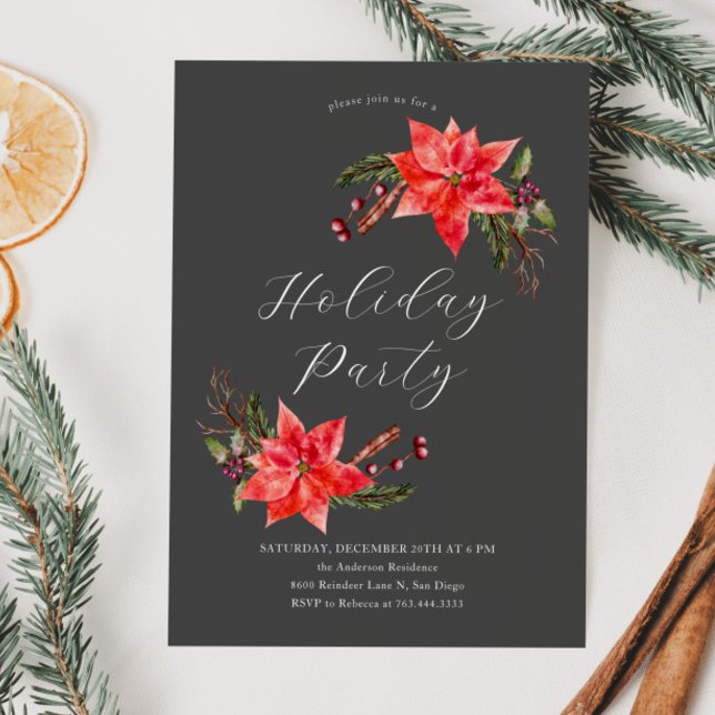 Invitación Fiesta de Navidades de Poinsettia (Subido por el creador)