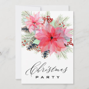 Invitación * Fiesta de Navidades de Poinsettia de Family Corp