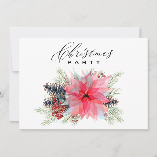 Invitación * Fiesta de Navidades de Poinsettia de la Familia  (Anverso)