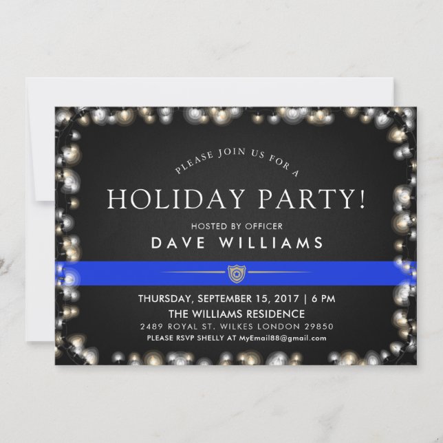 Invitación Fiesta de Navidades de policía (Anverso)