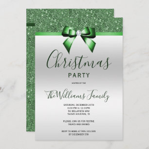 Invitación Fiesta de Navidades de Posh Emerald Green Jewel Bo