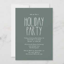 Invitación Fiesta de Navidades de Punto de Boho Polka Verde
