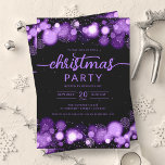 Invitación Fiesta de Navidades de Purple Winter Wonderland Co<br><div class="desc">Elegante Empresa Formal y Fiesta de Navidades corporativos / Cocktail / Dinner Invitation con Copos de Nieve Morados y Luces de Navidades. Impresione a sus amigos y compañeros de trabajo con este sofisticado y elegante diseño de invitación.</div>