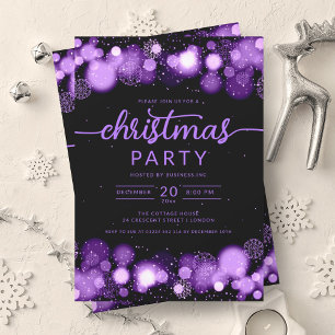 Invitación Fiesta de Navidades de Purple Winter Wonderland Co