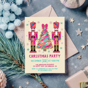 Invitación Fiesta de Navidades de Purpurinas y cazadores de n