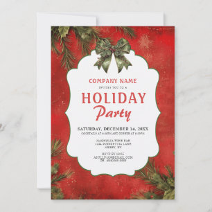 Invitación Fiesta de Navidades de Red Holly Pine Company
