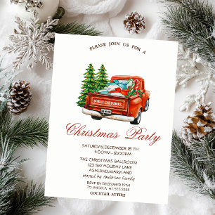 Invitación Fiesta de Navidades de Red Truck Pine Trees