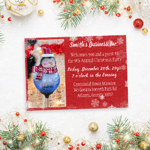 Invitación Fiesta de Navidades de Red Winter Photo Company
