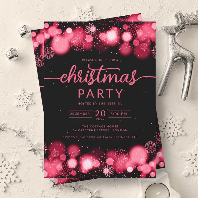 Invitación Fiesta de Navidades de Red Winter Wonderland Compa (Red Winter Wonderland Company Christmas Party Invitation)