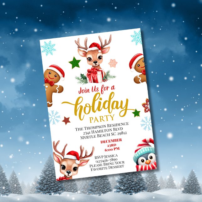 Invitación Fiesta de Navidades de renos (Subido por el creador)